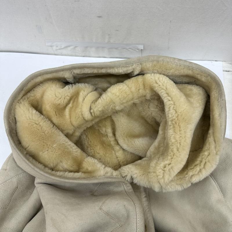 古着 USED コート コート一般 SYLVIE SCHIMMEL 裏地 ボア リアル ムートン レザー フーデッド コート 38 白 / ホワイト / white X アイボリー / アイボリー / レディース USED 古着 中古 50164930