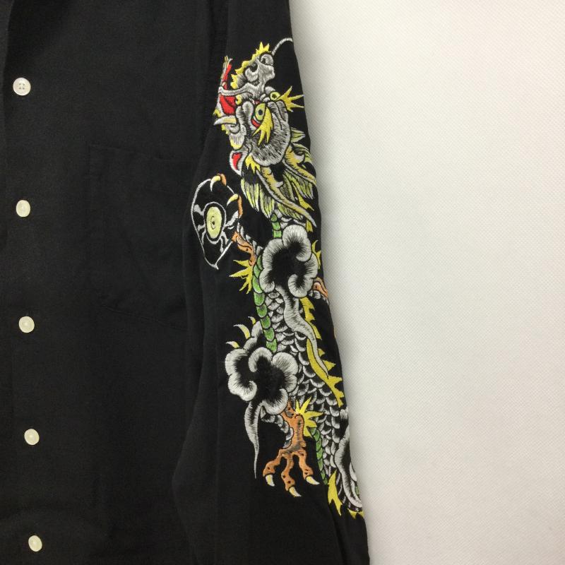 ワコマリア WACKO MARIA シャツ、ブラウス 長袖 ワコマリア 長袖シャツ 袖　龍刺繍　リヨセル　オープンカラー S 刺繍 黒 / ブラック / black メンズ USED 古着 中古 50164934