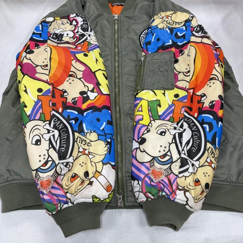 ガルフィー GALFY ジャケット、上着 ジャンパー、ブルゾン 23AW ガチャ 袖 MA-1 フライトジャケット ブルゾン ワッペン ロゴ 刺繍 ミリタリー 大型犬 XL ロゴ、文字 X 刺繍 カーキ / カーキ / khaki X マルチカラー / マルチカラー / multicolor メンズ USED 古着 中古 50164944