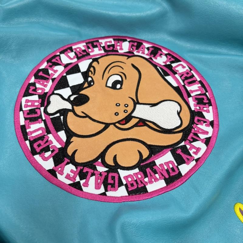 ガルフィー GALFY ジャケット、上着 レザージャケット 走り屋 犬革 フェイクレザー ジャケット 総刺繍 ロゴ ストリート 大型犬 レーシング ファイヤーパターン XL ロゴ、文字 X 刺繍 水色 / ライトブルー / X マルチカラー / マルチカラー / multicolor メンズ USED 古着 中古 50164945