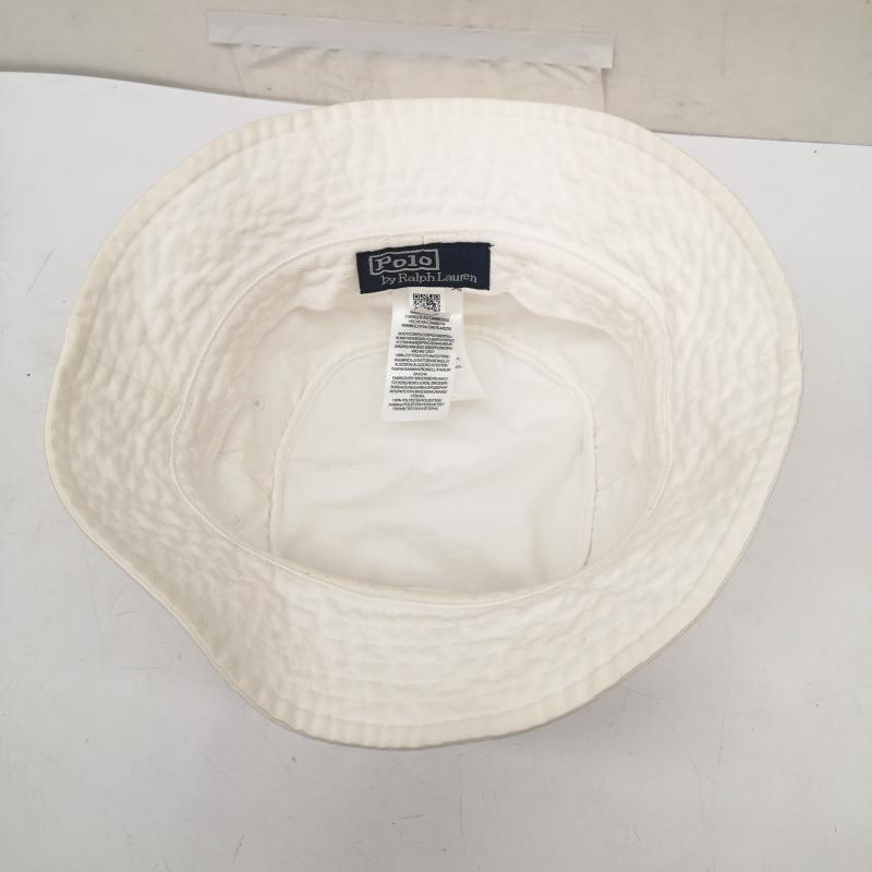 ポロラルフローレン POLO RALPH LAUREN 帽子 ハット ポロベア 刺繍 コットン バケット ハット - 白 / ホワイト / white メンズ USED 古着 中古 50164954