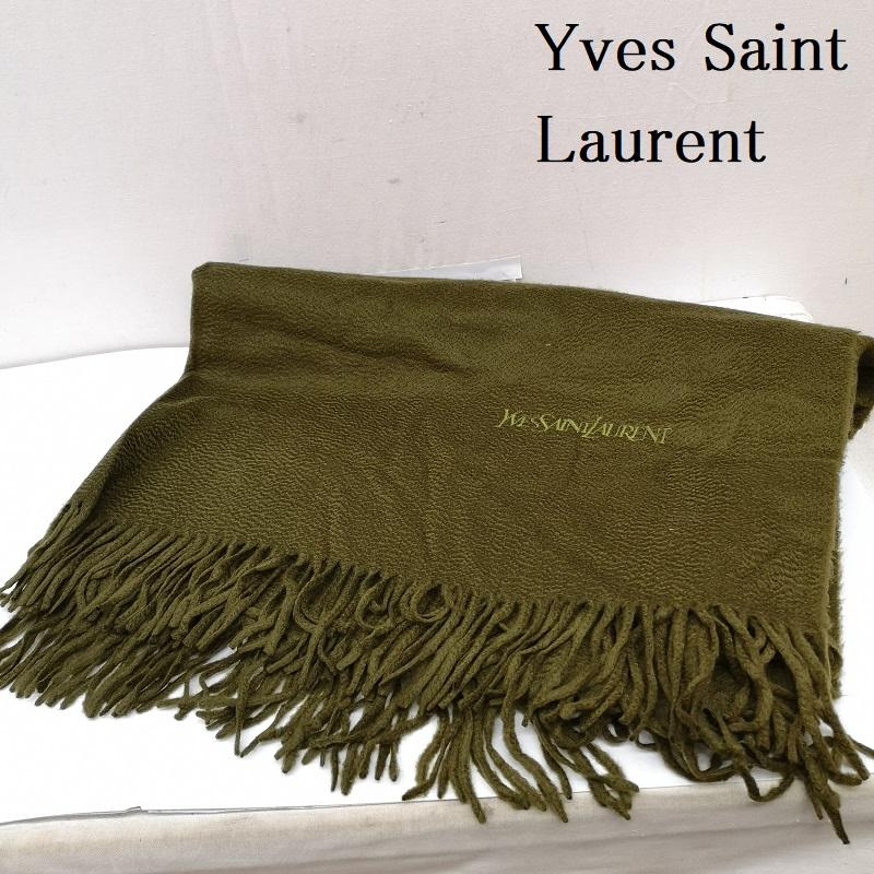 イヴサンローラン Yves Saint Laurent マフラー マフラー カシミヤ 大判 マフラー ストール 膝掛け - 緑 / グリーン / green レディース USED 古着 中古 50164956