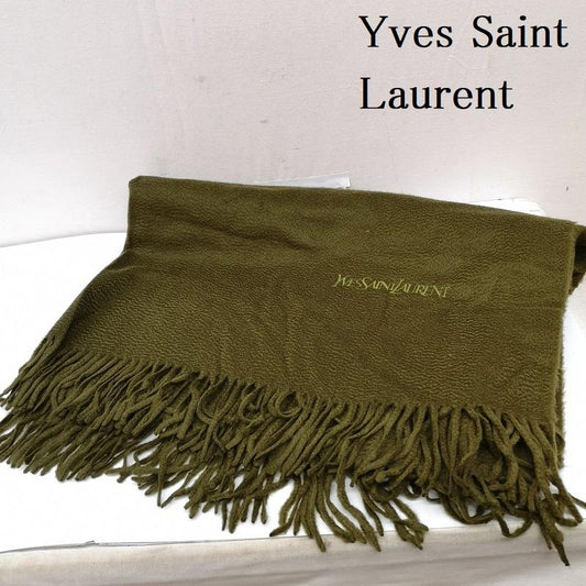 イヴサンローラン Yves Saint Laurent マフラー マフラー カシミヤ 大判 マフラー ストール 膝掛け - 緑 / グリーン / green レディース USED 古着 中古 50164956