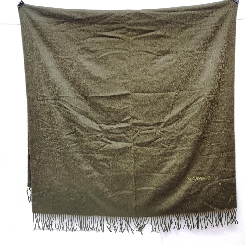 イヴサンローラン Yves Saint Laurent マフラー マフラー カシミヤ 大判 マフラー ストール 膝掛け - 緑 / グリーン / green レディース USED 古着 中古 50164956