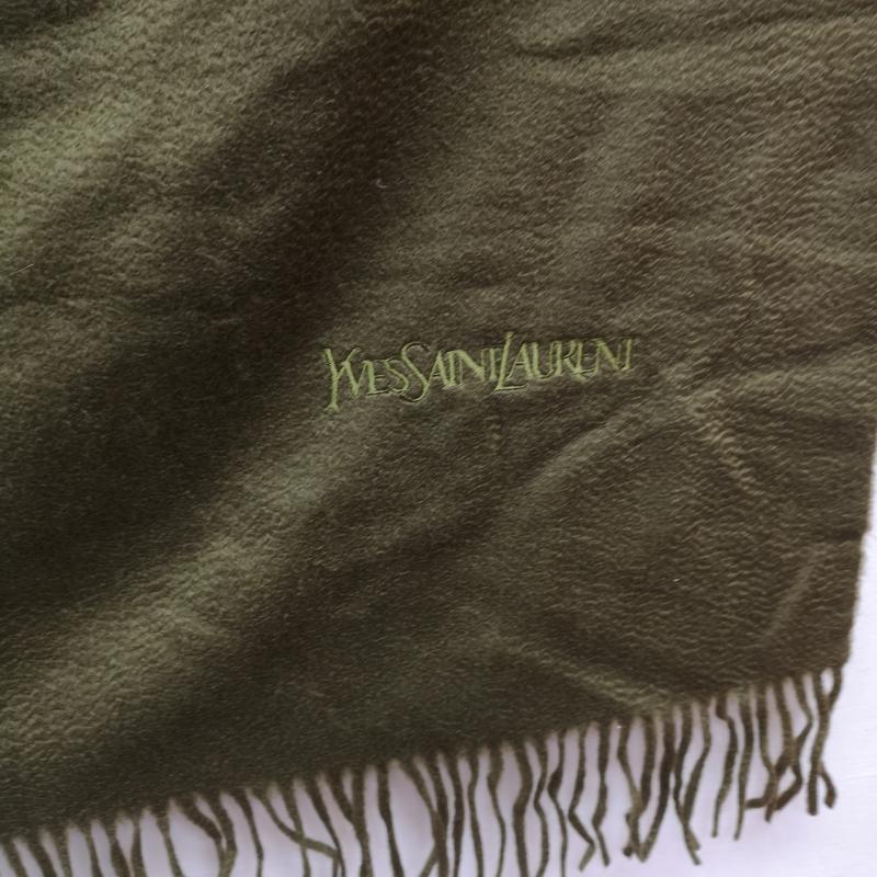 イヴサンローラン Yves Saint Laurent マフラー マフラー カシミヤ 大判 マフラー ストール 膝掛け - 緑 / グリーン / green レディース USED 古着 中古 50164956