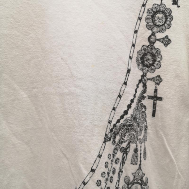 アンダーカバー UNDERCOVER Tシャツ 半袖 04AW but beautiful 期 ダメージ加工 ロザリオ アクセサリー チェーン Tシャツ S 白 / ホワイト / white メンズ USED 古着 中古 50164959