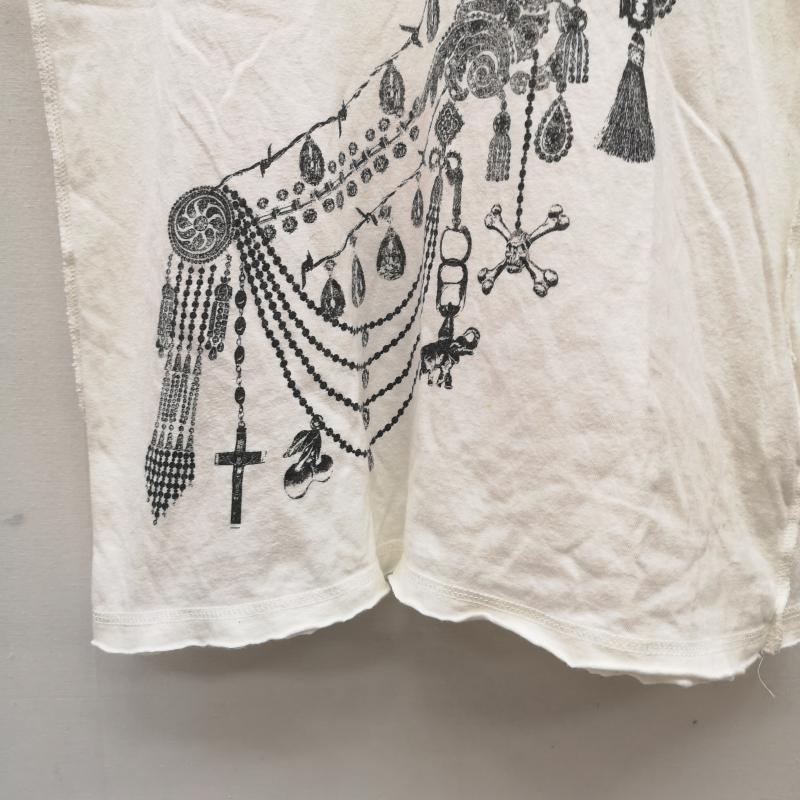 アンダーカバー UNDERCOVER Tシャツ 半袖 04AW but beautiful 期 ダメージ加工 ロザリオ アクセサリー チェーン Tシャツ S 白 / ホワイト / white メンズ USED 古着 中古 50164959
