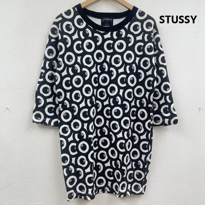 ステューシー STUSSY Tシャツ 半袖 日本製 8マイルボール 総柄 ロング丈 Tシャツ カットソー S 黒 / ブラック / black レディース USED 古着 中古 50164961