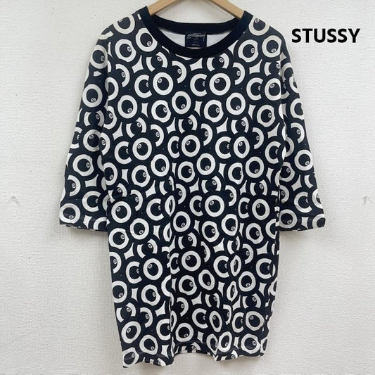 ステューシー STUSSY Tシャツ 半袖 日本製 8マイルボール 総柄 ロング丈 Tシャツ カットソー S 黒 / ブラック / black レディース USED 古着 中古 50164961