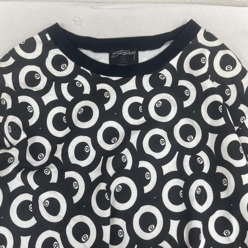ステューシー STUSSY Tシャツ 半袖 日本製 8マイルボール 総柄 ロング丈 Tシャツ カットソー S 黒 / ブラック / black レディース USED 古着 中古 50164961