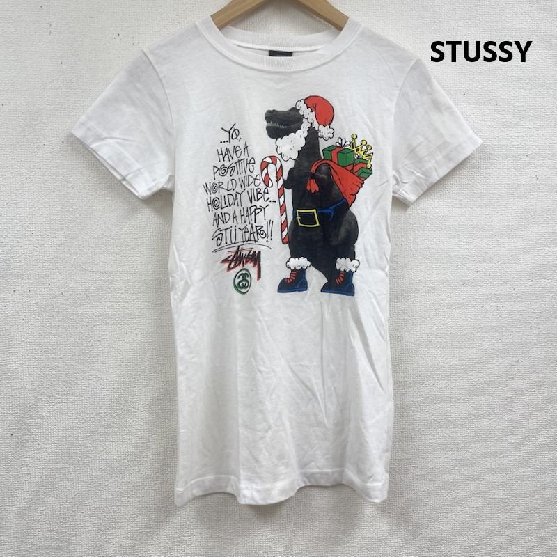 ステューシー STUSSY Tシャツ 半袖 2009年 USA製 クリスマス限定 レックス サンタクロース グラフィック Tシャツ XS 白 / ホワイト / white レディース USED 古着 中古 50164962