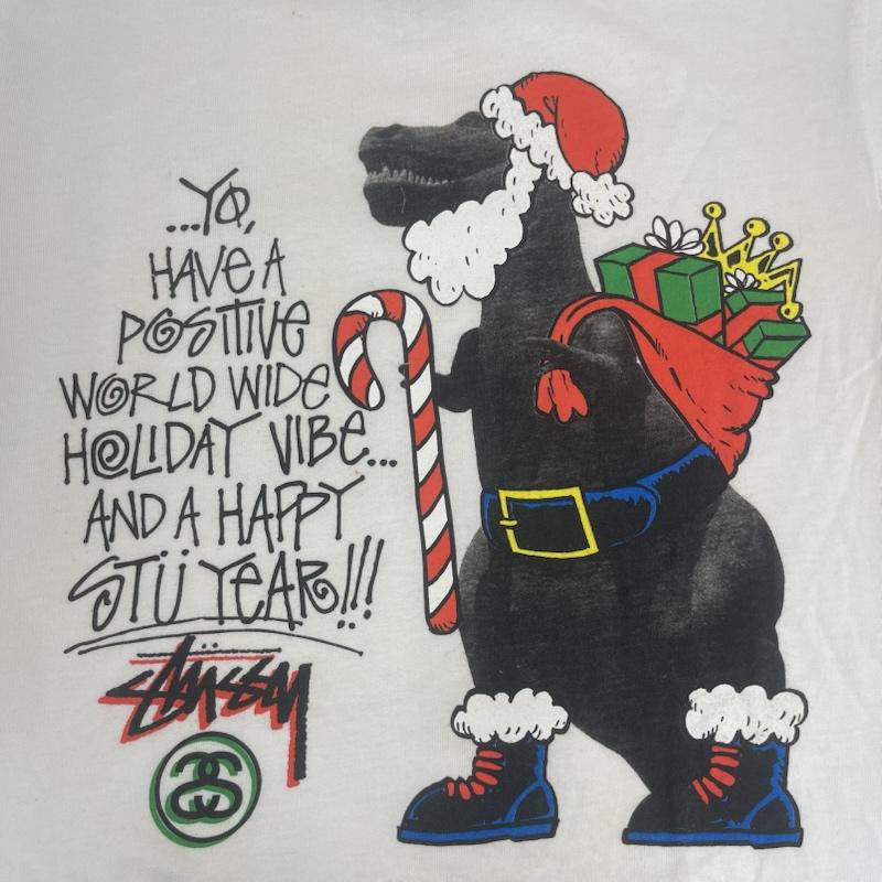 ステューシー STUSSY Tシャツ 半袖 2009年 USA製 クリスマス限定 レックス サンタクロース グラフィック Tシャツ XS 白 / ホワイト / white レディース USED 古着 中古 50164962