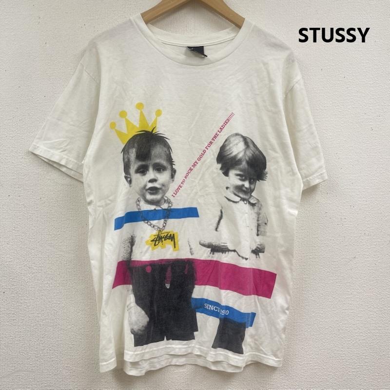 ステューシー STUSSY Tシャツ 半袖 メキシコ製 90s 00s Kids Photo Tee Rock My Gold プリント Tシャツ M 白 / ホワイト / white メンズ USED 古着 中古 50164965