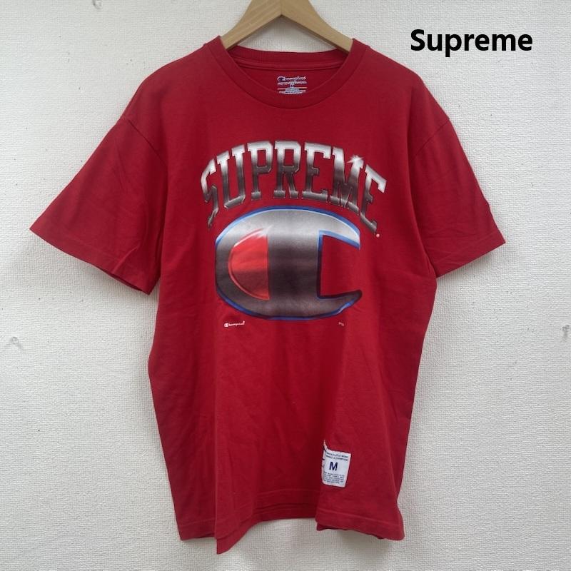 シュプリーム Supreme Tシャツ 半袖 19ss champion コラボ Chrome S/S Top プリント Tシャツ M 赤 / レッド / red メンズ USED 古着 中古 50164971