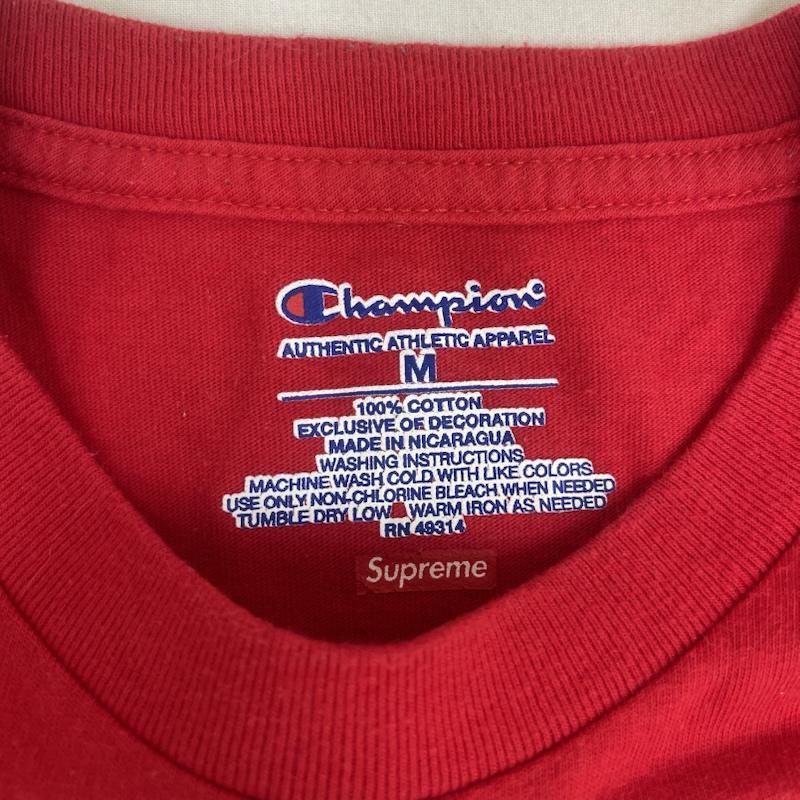 シュプリーム Supreme Tシャツ 半袖 19ss champion コラボ Chrome S/S Top プリント Tシャツ M 赤 / レッド / red メンズ USED 古着 中古 50164971