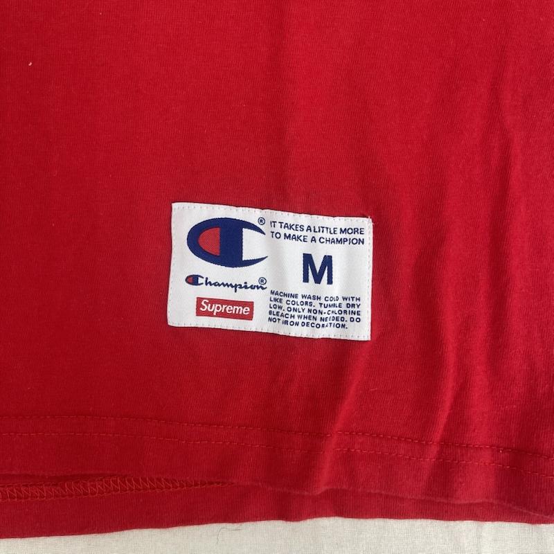 シュプリーム Supreme Tシャツ 半袖 19ss champion コラボ Chrome S/S Top プリント Tシャツ M 赤 / レッド / red メンズ USED 古着 中古 50164971