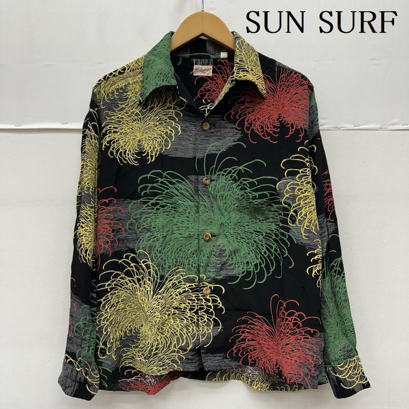 サンサーフ SUN SURF シャツ、ブラウス 長袖 花火 総柄 ロング スリーブ アロハ シャツ SS23306 S 黒 / ブラック / black X マルチカラー / マルチカラー / multicolor メンズ USED 古着 中古 50164976