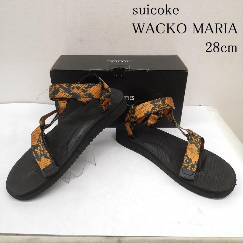 スイコック suicoke サンダル サンダル WACKO MARIA ワコマリア パイソン柄 ストラップ サンダル 28.0cm 黒 / ブラック / black メンズ USED 古着 中古 50164978