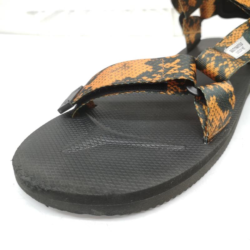 スイコック suicoke サンダル サンダル WACKO MARIA ワコマリア パイソン柄 ストラップ サンダル 28.0cm 黒 / ブラック / black メンズ USED 古着 中古 50164978