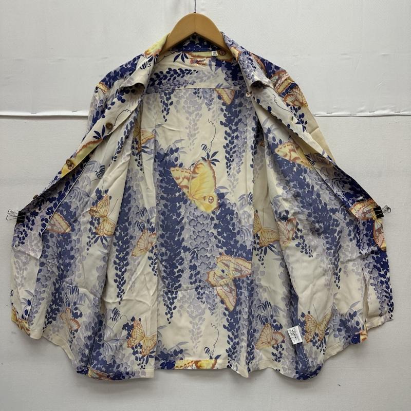 サンサーフ SUN SURF シャツ、ブラウス 半袖 2008 WISTERIA & BUTTERFLY 藤 蝶 総柄 アロハ シャツ SS33881 M 白 / ホワイト / white X 青 / ブルー / blue メンズ USED 古着 中古 50164986