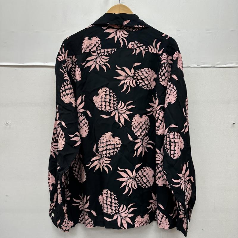 サンサーフ SUN SURF シャツ、ブラウス 長袖 パイナップル 総柄 ロング スリーブ アロハ シャツ SS20452 L 黒 / ブラック / black X 桃 / ピンク / pink メンズ USED 古着 中古 50164988