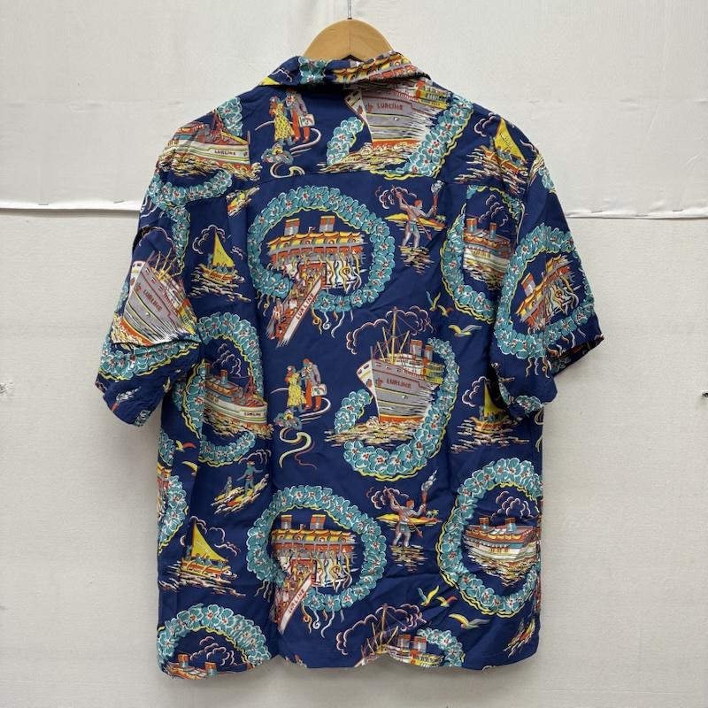 サンサーフ SUN SURF シャツ、ブラウス 半袖 SPECIAL EDITION MATSON LINE 総柄 レーヨン アロハ シャツ SS30697 M 青 / ブルー / blue メンズ USED 古着 中古 50164992