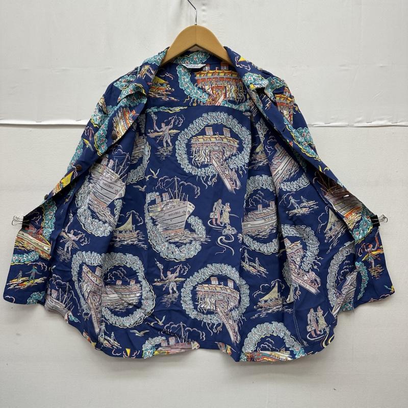 サンサーフ SUN SURF シャツ、ブラウス 半袖 SPECIAL EDITION MATSON LINE 総柄 レーヨン アロハ シャツ SS30697 M 青 / ブルー / blue メンズ USED 古着 中古 50164992