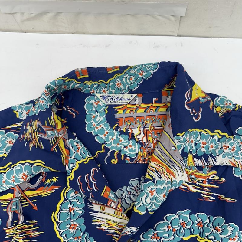 サンサーフ SUN SURF シャツ、ブラウス 半袖 SPECIAL EDITION MATSON LINE 総柄 レーヨン アロハ シャツ SS30697 M 青 / ブルー / blue メンズ USED 古着 中古 50164992