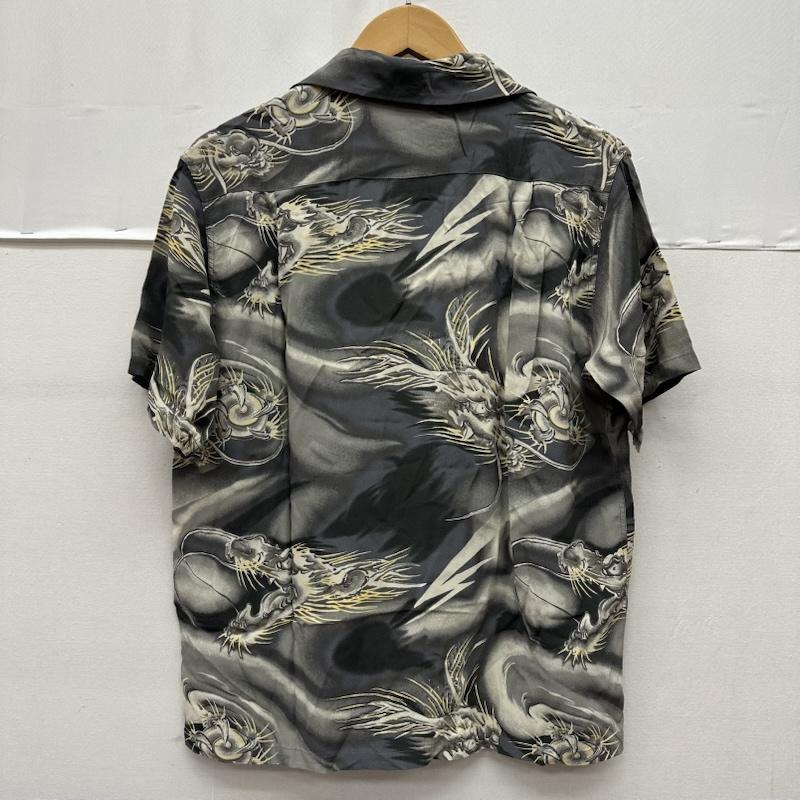 サンサーフ SUN SURF シャツ、ブラウス 半袖 雲龍 水墨画風 龍 総柄 レーヨン アロハ シャツ S 灰 / グレー / gray メンズ USED 古着 中古 50164994