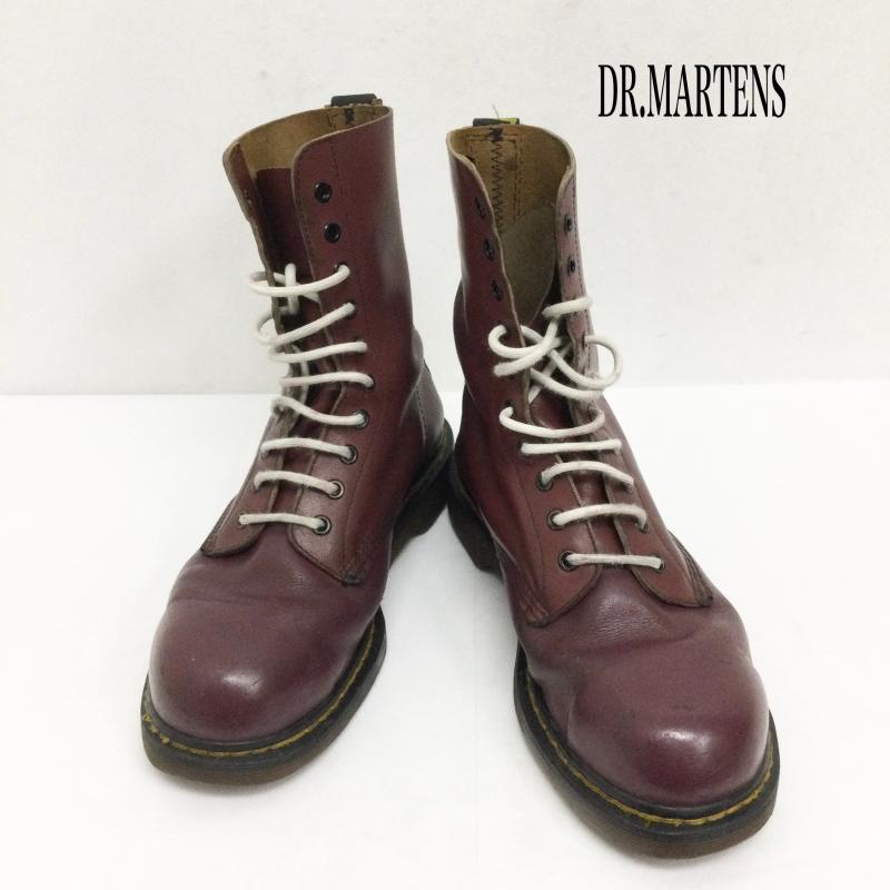 ドクターマーチン Dr.Martens ブーツ ロングブーツ dr.martens 10ホール スチールトゥ イングランド製 えんじ / ワインレッド / dark red メンズ USED 古着 中古 50164996