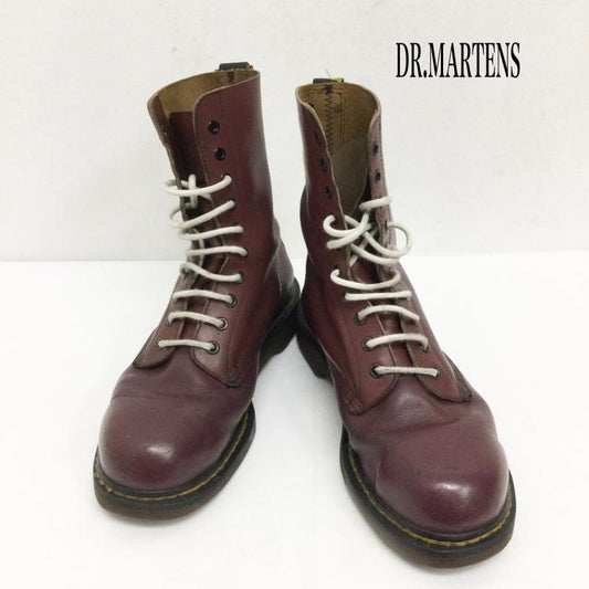 ドクターマーチン Dr.Martens ブーツ ロングブーツ dr.martens 10ホール スチールトゥ イングランド製 えんじ / ワインレッド / dark red メンズ USED 古着 中古 50164996
