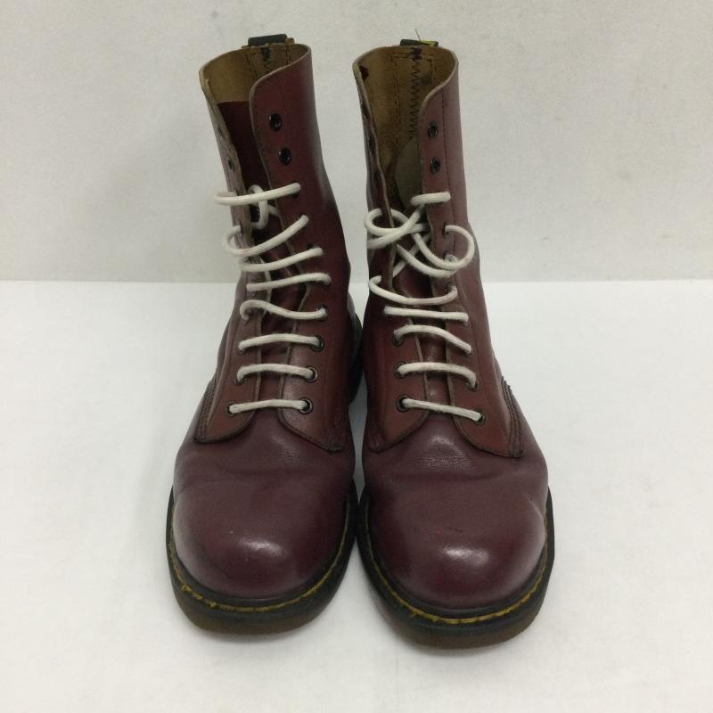 ドクターマーチン Dr.Martens ブーツ ロングブーツ dr.martens 10ホール スチールトゥ イングランド製 えんじ / ワインレッド / dark red メンズ USED 古着 中古 50164996