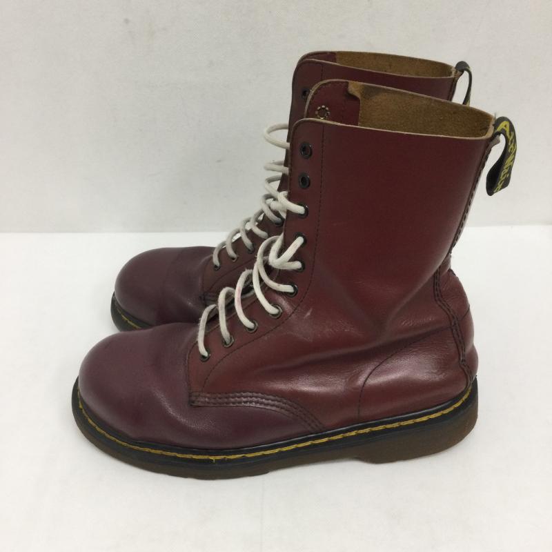 ドクターマーチン Dr.Martens ブーツ ロングブーツ dr.martens 10ホール スチールトゥ イングランド製 えんじ / ワインレッド / dark red メンズ USED 古着 中古 50164996