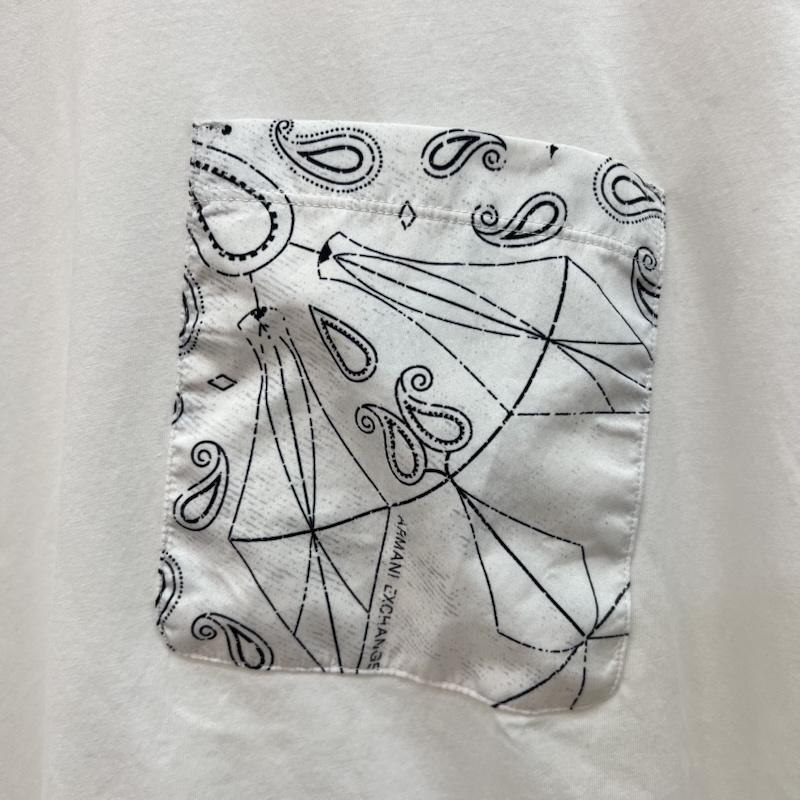 アルマーニエクスチェンジ A/X ARMANIEXCHANGE Tシャツ 半袖 ペイズリー ポケット Tシャツ ポケT M 白 / ホワイト / white メンズ USED 古着 中古 50165004