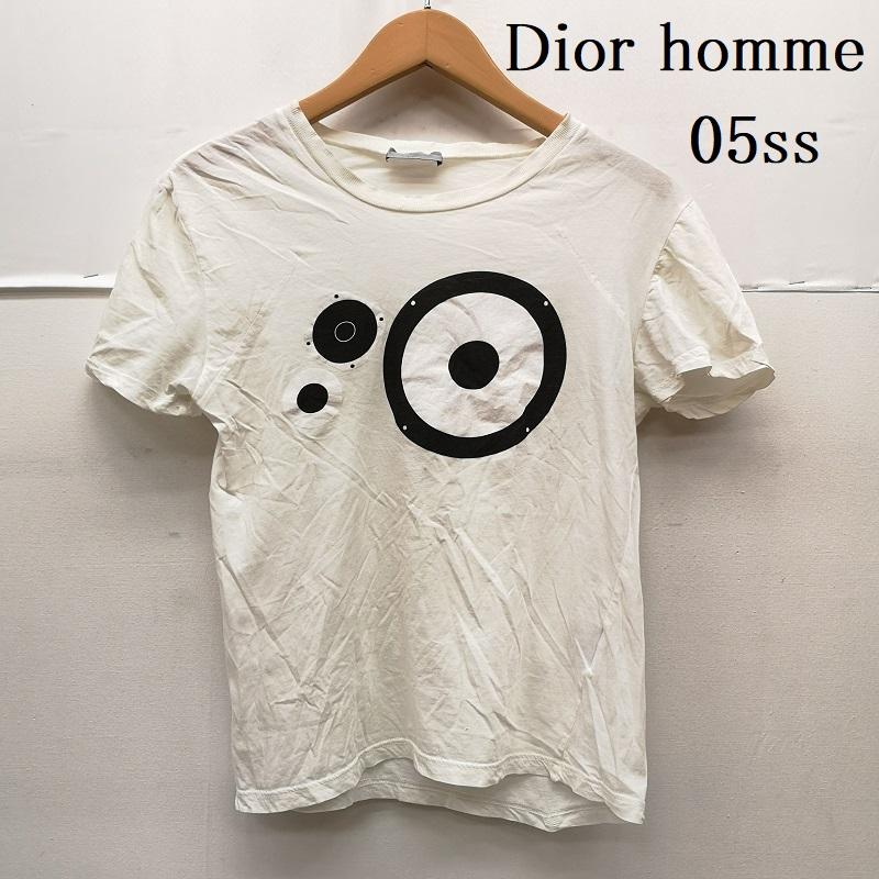 ディオールオム Dior homme Tシャツ 半袖 05ss BECK期 スピーカー デザイン Tシャツ レコード エディ XS 白 / ホワイト / white メンズ USED 古着 中古 50165005