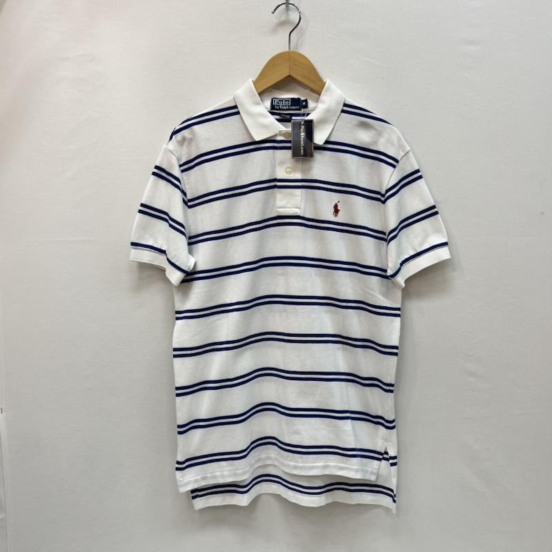 ポロバイラルフローレン Polo by RALPH LAUREN ポロシャツ 半袖 ポニー刺繍 ボーダー ポロシャツ タグ付き M 白 / ホワイト / white メンズ USED 古着 中古 50165006
