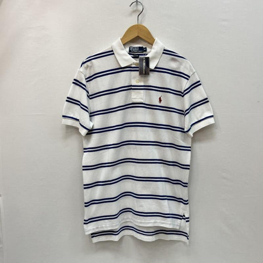 ポロバイラルフローレン Polo by RALPH LAUREN ポロシャツ 半袖 ポニー刺繍 ボーダー ポロシャツ タグ付き M 白 / ホワイト / white メンズ USED 古着 中古 50165006