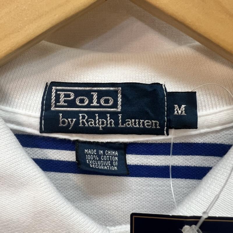 ポロバイラルフローレン Polo by RALPH LAUREN ポロシャツ 半袖 ポニー刺繍 ボーダー ポロシャツ タグ付き M 白 / ホワイト / white メンズ USED 古着 中古 50165006