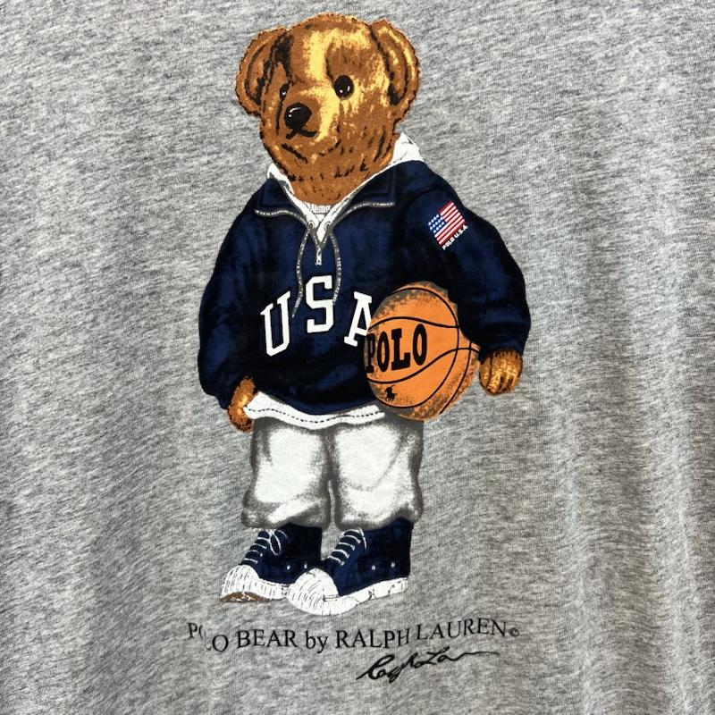 ポロラルフローレン POLO RALPH LAUREN Tシャツ 半袖 ポロベア プリント Tシャツ XS 灰 / グレー / gray メンズ USED 古着 中古 50165007