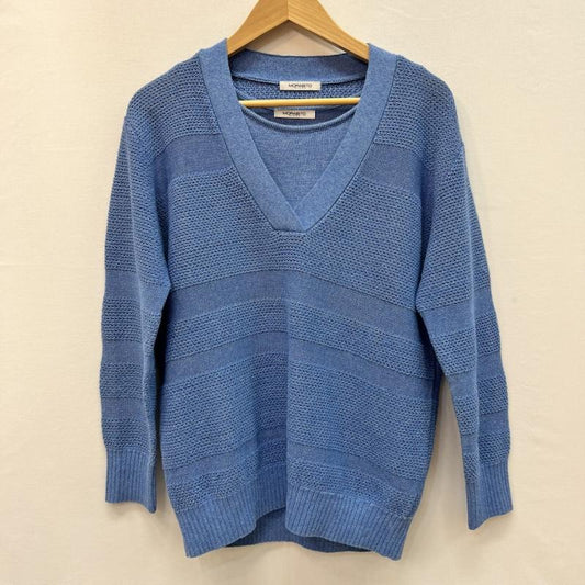 モラビト MORABITO ニット、セーター 長袖 Vネック メッシュ サマーニット ニットタンクトップ セット 38 青 / ブルー / blue レディース USED 古着 中古 50165012
