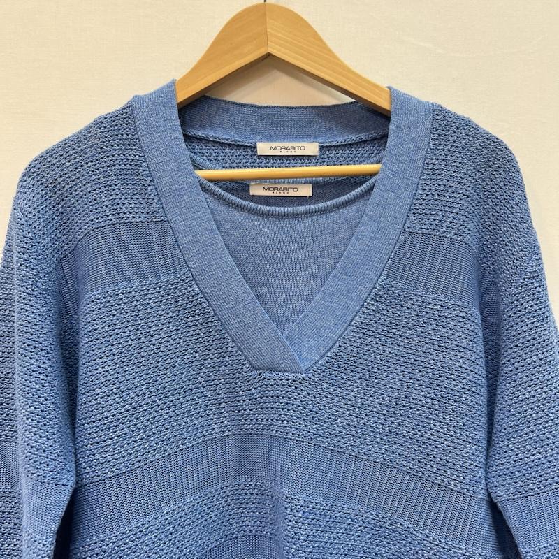 モラビト MORABITO ニット、セーター 長袖 Vネック メッシュ サマーニット ニットタンクトップ セット 38 青 / ブルー / blue レディース USED 古着 中古 50165012