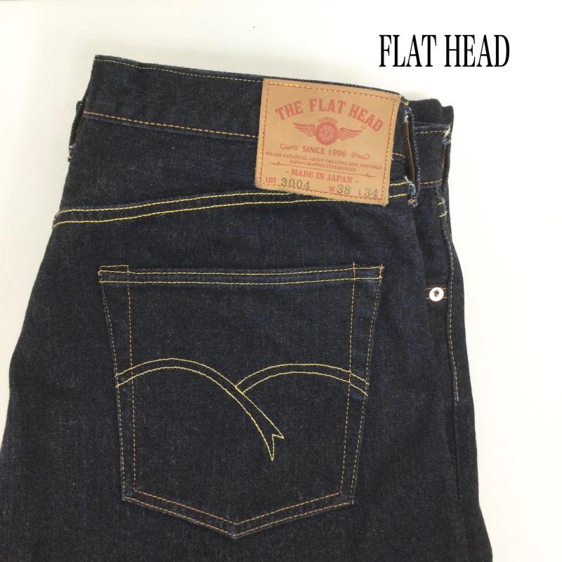 フラットヘッド FLATHEAD パンツ デニム、ジーンズ flat head 3004　ワイドストレート　ジーンズ　デニム 38インチ 無地 インディゴ / インディゴ / Indigo メンズ USED 古着 中古 50165013