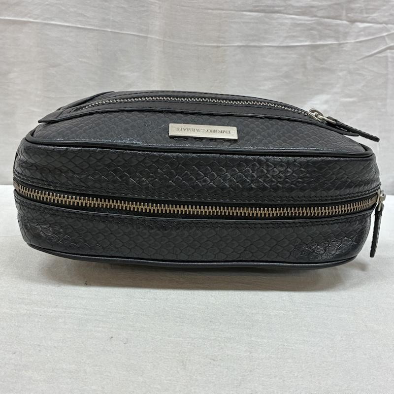 エンポリオアルマーニ EMPORIO ARMANI セカンドバッグ セカンドバッグ クロコ 型押し レザー セカンドバッグ ロゴ メタル プレート ポーチ イタリア製 - メンズ USED 古着 中古 50165030