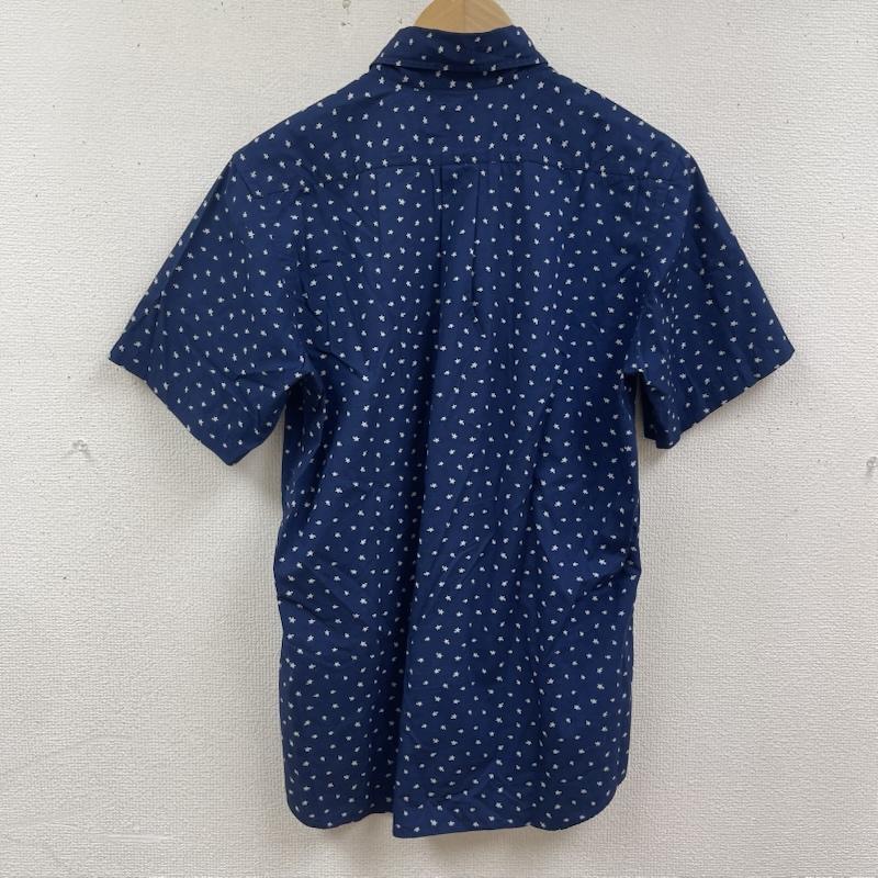 アベイシングエイプ A BATHING APE シャツ、ブラウス 半袖 日本製 エイプヘッド 刺繍 スター 星 柄 総柄 ボタンダウン シャツ M 紺 / ネイビー / navy メンズ USED 古着 中古 50165031