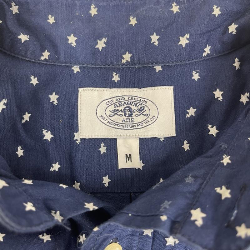 アベイシングエイプ A BATHING APE シャツ、ブラウス 半袖 日本製 エイプヘッド 刺繍 スター 星 柄 総柄 ボタンダウン シャツ M 紺 / ネイビー / navy メンズ USED 古着 中古 50165031