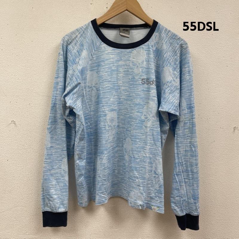 フィフティーファイブディーエスエル 55DSL Tシャツ 長袖 00s y2k スカル ロゴ プリント ラグランスリーブ 長袖 カットソー Tシャツ S 青 / ブルー / blue メンズ USED 古着 中古 50165034