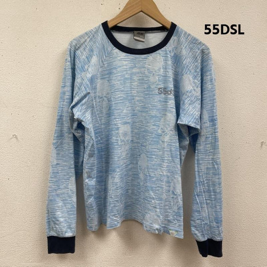 フィフティーファイブディーエスエル 55DSL Tシャツ 長袖 00s y2k スカル ロゴ プリント ラグランスリーブ 長袖 カットソー Tシャツ S 青 / ブルー / blue メンズ USED 古着 中古 50165034