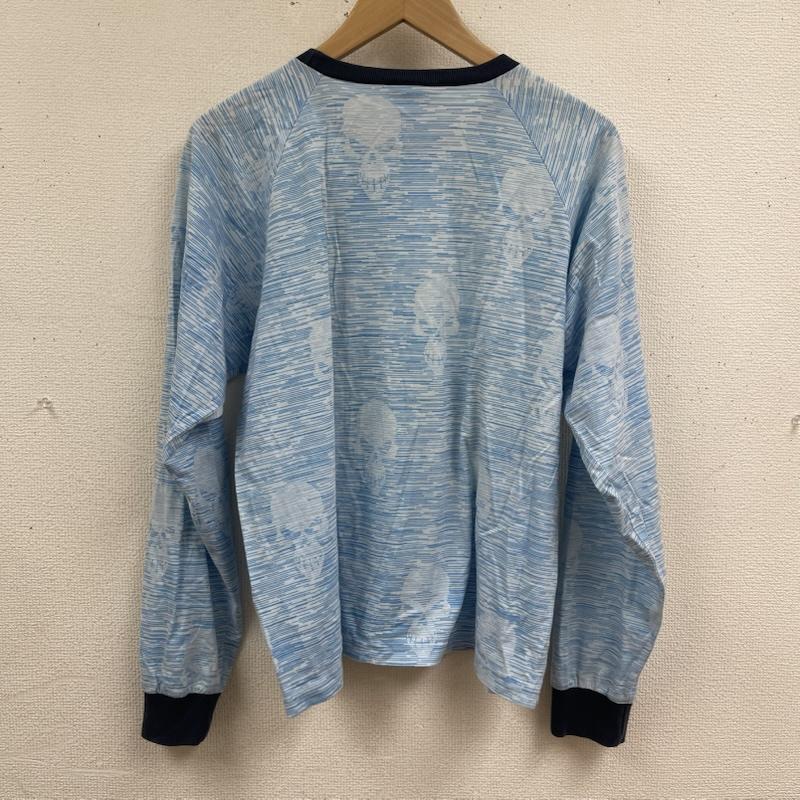 フィフティーファイブディーエスエル 55DSL Tシャツ 長袖 00s y2k スカル ロゴ プリント ラグランスリーブ 長袖 カットソー Tシャツ S 青 / ブルー / blue メンズ USED 古着 中古 50165034