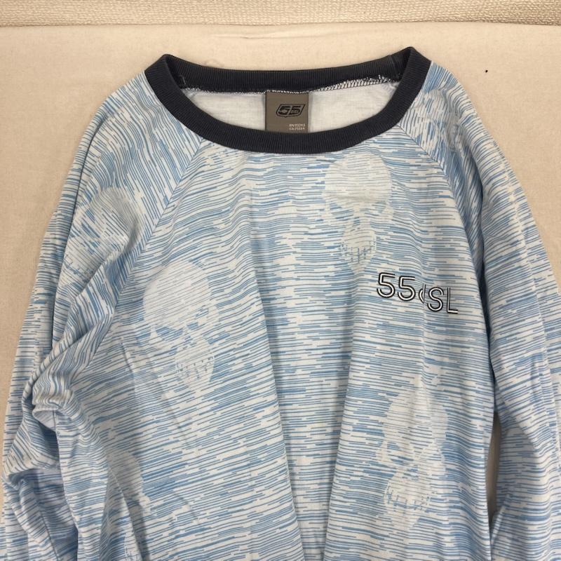 フィフティーファイブディーエスエル 55DSL Tシャツ 長袖 00s y2k スカル ロゴ プリント ラグランスリーブ 長袖 カットソー Tシャツ S 青 / ブルー / blue メンズ USED 古着 中古 50165034