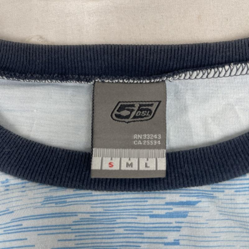 フィフティーファイブディーエスエル 55DSL Tシャツ 長袖 00s y2k スカル ロゴ プリント ラグランスリーブ 長袖 カットソー Tシャツ S 青 / ブルー / blue メンズ USED 古着 中古 50165034